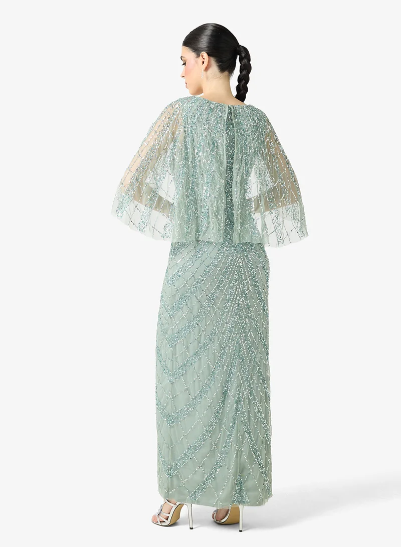 نمشي x فستان سهرة مزين بالترتر